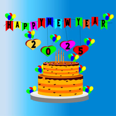 HAPPY NEW YEAR WITH A CAKE.ai