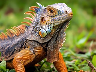 Fototapeta premium iguana on a branch