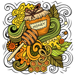Cartoon doodles Honey funny illustration