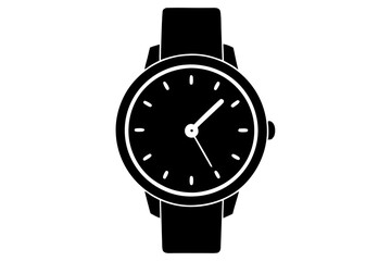 Best hand watch Silhouette Vector illustration, hand watch vector silhouette illustration, watch silhouette vector illustration, white background.