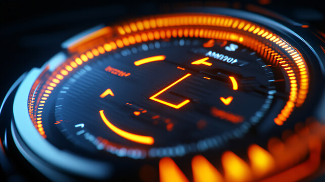 A digital kitchen timer counting down with glowing arrows, symbolizing time-sensitive agility and rapid adjustments in restaurant kitchens. 