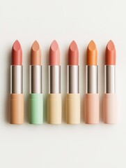 Obraz premium Colorful Lipsticks Isolated on Light Background