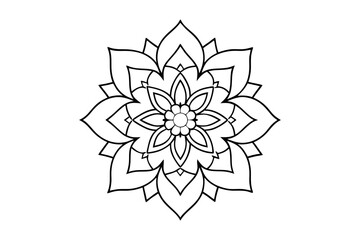 Flower Sketch vector illustration silhouette design decoration ornament symbol logo abstract old classic  Mandala vintage ethnic traditional Art.
