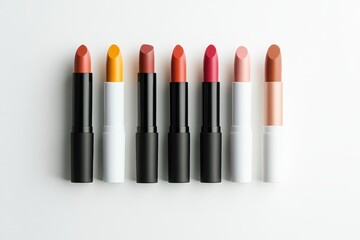Obraz premium Colorful Lipstick Collection on Clean Background
