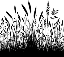 Grass silhouette vector icon. Growing Grass and Tall Grass Silhouettes and Symbols