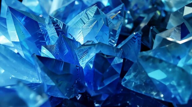 Close-up view of a blue crystal cluster