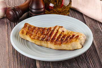 Tasty hot grilled pork loin