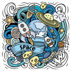 Space cartoon vector illustration
