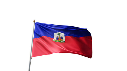 Flag of haiti with no background, transparent png, flag on a flag pole waving in the wind, national symbol of haiti, country in north america, picture of a flag