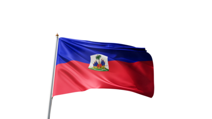 Flag of haiti with no background, transparent png, flag on a flag pole waving in the wind, national symbol of haiti, country in north america, picture of a flag