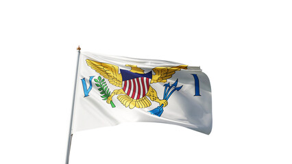 Flag of united state of virgin islands with no background, transparent png, flag on a flag pole waving in the wind, national symbol of us virgin island country in north america, picture of a flag