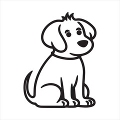 Sitting dog for coloring pages vector illustration