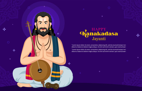 Happy Kanaka  dasa  Jayanti Background with modern design concept