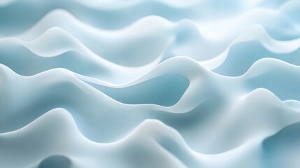 Obraz premium A soft, flowing abstract background featuring gentle waves in light blue tones, ideal for copy space