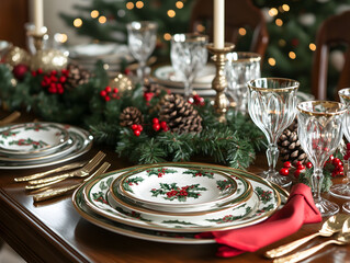 Elegant Christmas Dinner Table Setting
