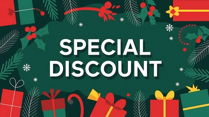 Christmas Holiday Sale Special Discount Offer Banner