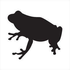 Frog full black silhouette illustration vector