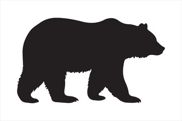  Bear animal full black silhouette illustration vector