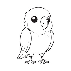 Parrot drawing coloring page for kids illustration