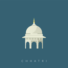 Obraz premium Chhatri - Semi-open, Elevated, Dome-Shaped Pavilions Elements - Stock Illustration