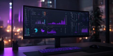 Obraz premium Explore how AIdriven analytics helps businesses analyze large data sets, improve performance metrics, and make informed decisions with this innovative, userfriendly dashboard tool