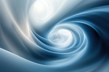 Swirling blue abstract shapes create a calming vortex effect in a serene composition