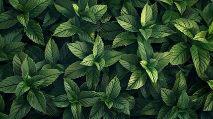  Mint Leaves Background, 8K Realistic Lighting, Highly Detailed