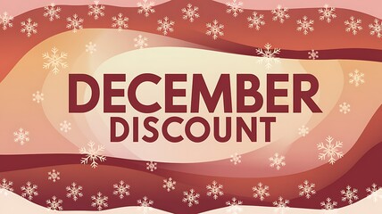 Naklejka premium December Discount Announcement with Snowflakes