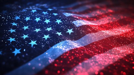 Abstract American Flag Network Background 