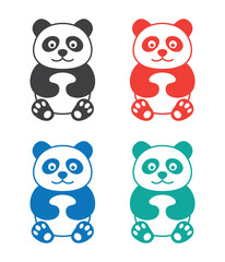 Panda bear bamboo icon