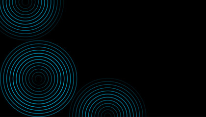 Dark blue rings sound waves oscillating, abstract background