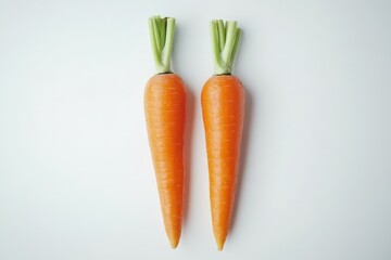 Fresh Carrots Displayed on White Background