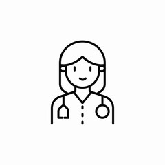 female doctor icon sign vector