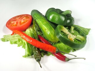 Vibrant Collection of Spices: Bird's Eye Chili and Italian Sweet Peppers in Natural Cuisine