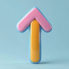 Vibrant and Playful Arrow Pointer on a Pastel Background