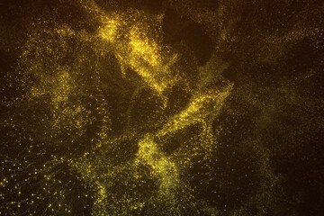 Abstract Motion Particles Glittering in Space Background.