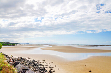 Outstanding view from Yule Point on Coral See sandy coastline in Queensland, Australia. It is situated 10 km south of Port Douglas.