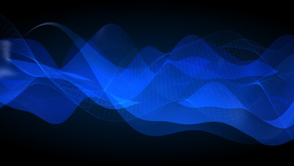 Abstract Waves with Grid Pattern Background.