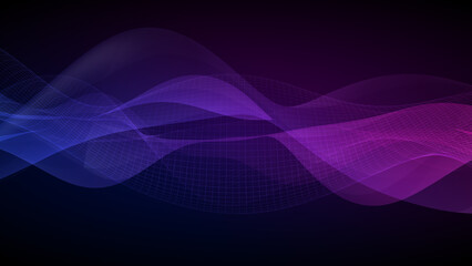 Abstract Waves with Grid Pattern Background.