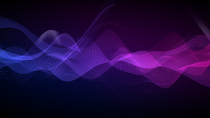 Abstract Waves with Grid Pattern Background.