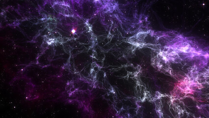 Abstract Space Nebula With Stars Background.