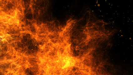Fototapeta premium Fire waves Raging Background with Sparkles and Waves