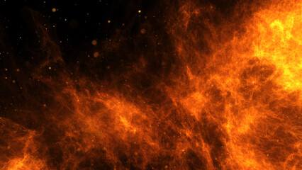 Fire waves Raging Background with Sparkles and Waves