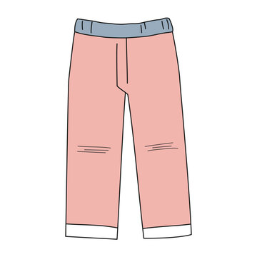pink pants with blue waistband clip art preview