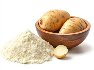 Fototapeta premium Discovering the versatility of potatoes in culinary creations with fresh ingredients in the kitchen