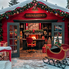 Santa Claus Office at Santa Claus Village in Rovaniemi in Lapland in Finland.
