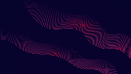 Abstract dark background with glowing wave. Technology hi-tech futuristic template. Vector illustration