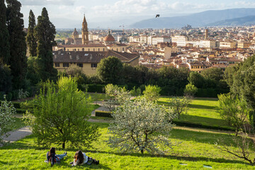 Florence skyline from a garden
