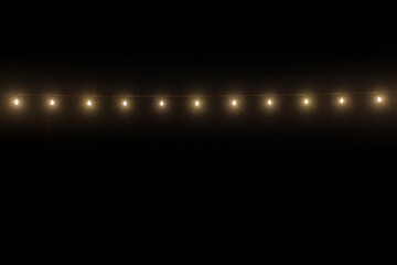 String lights isolated on dark background