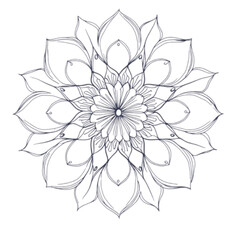 Black and white mandala line art